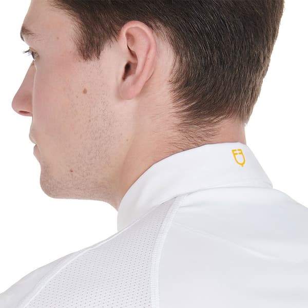 Equestro Buttons 1/2 Mesh Kortärmad Polotröja Vit XL