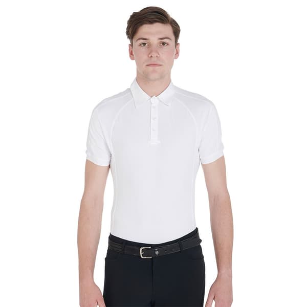 Equestro Buttons 1/2 Mesh Kortärmad Polotröja Vit XL