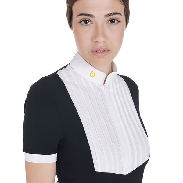Equestro Fit Pleated Cotton Kortärmad Polotröja M
