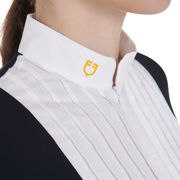 Equestro Fit Pleated Cotton Kortärmad Polotröja M