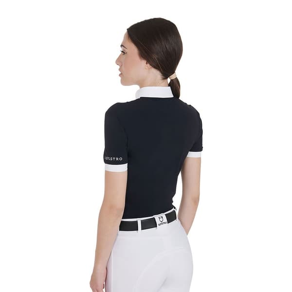 Equestro Fit Pleated Cotton Kortärmad Polotröja M