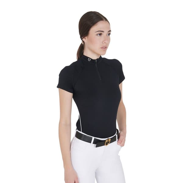 Equestro Technical Zip Kortærmet Polo  S