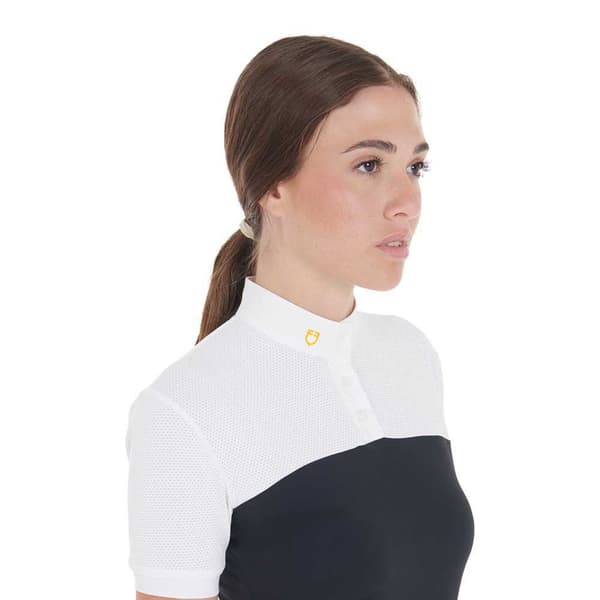 Equestro 1/2 Mesh Lyhythihainen Pikeepaita Valkoinen,Sininen XL
