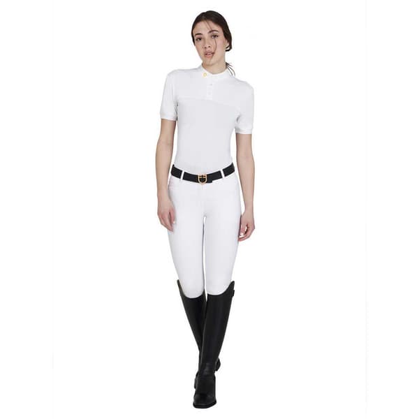 Equestro 1/2 Mesh Kortærmet Polo Hvid XS