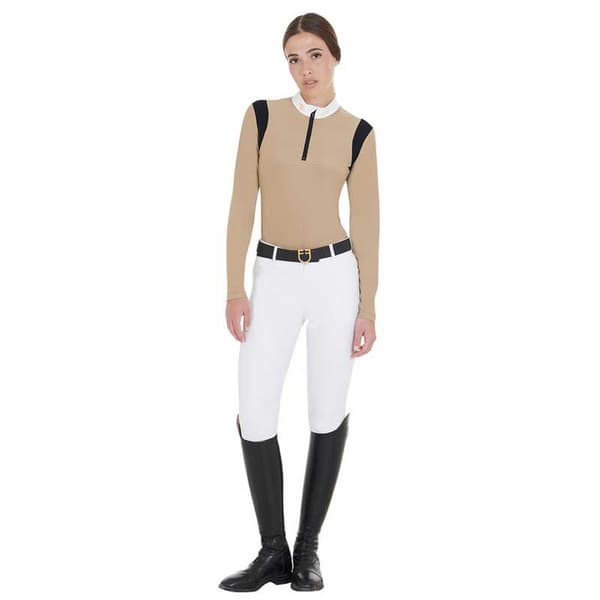 Equestro Technical Fabric Kortærmet Polo Beige L