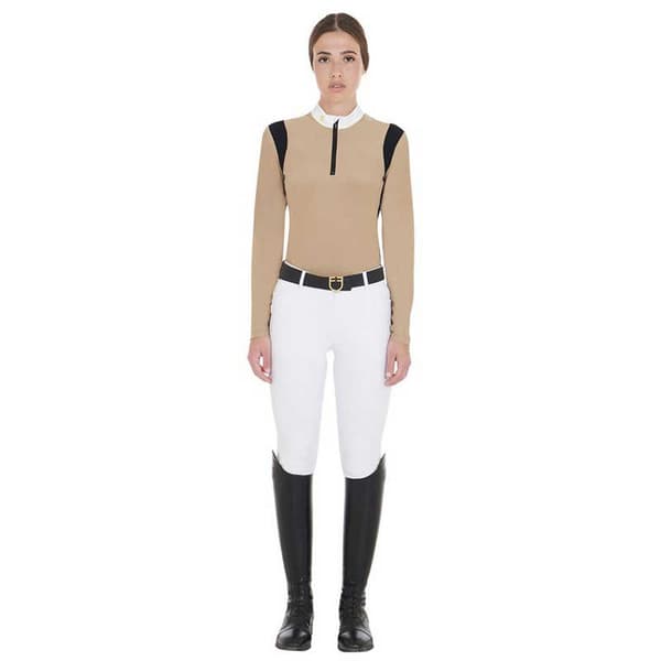 Equestro Technical Fabric Kortærmet Polo Beige L