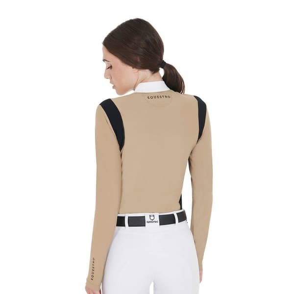 Equestro Technical Fabric Lyhythihainen Pikeepaita Beige S