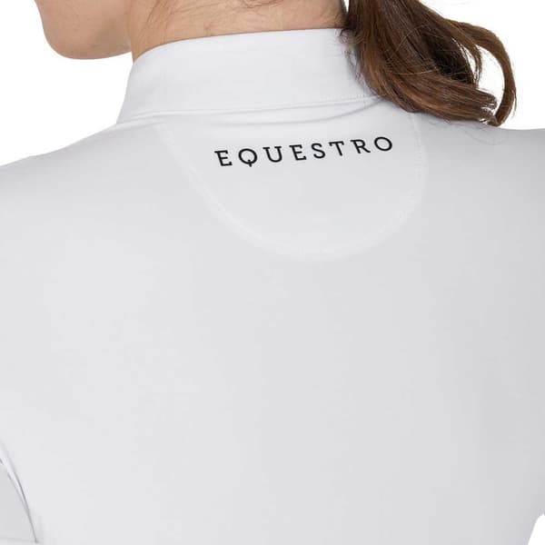 Equestro Buttons Jersey Pikétröja Med Lång ärm Vit S