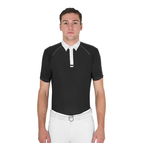 Equestro Buttons Kortärmad Polotröja Svart M