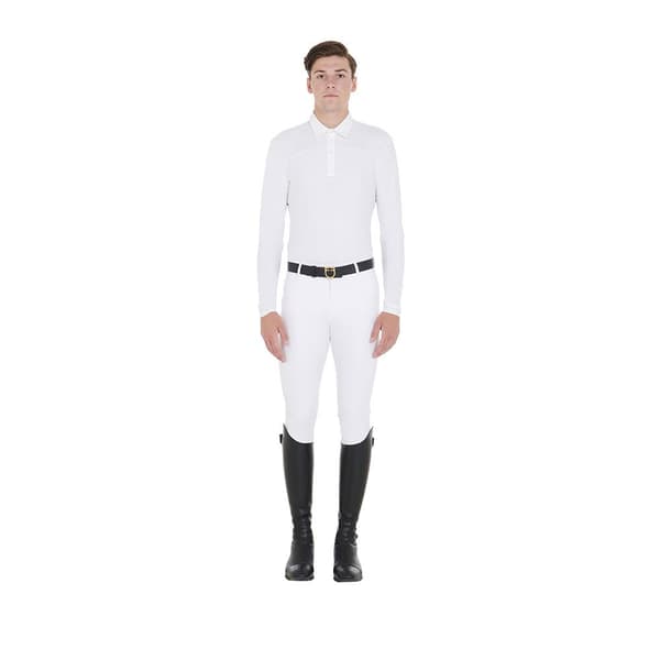 Equestro Jersey Buttons Pikétröja Med Lång ärm Vit XS