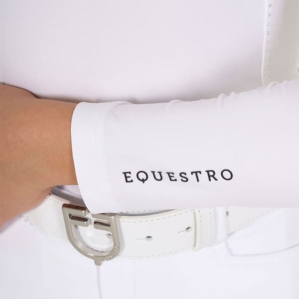 Equestro Rhinestone Buttons Polo Med Lange ærmer 10 Years