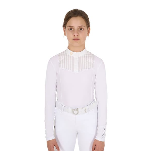 Equestro Rhinestone Buttons Polo Med Lange ærmer  10 Years