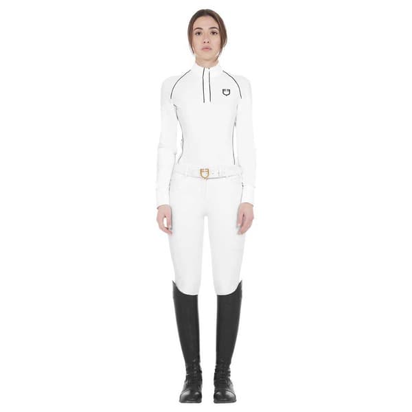Equestro Mesh Insert Polo Med Lange ærmer  M