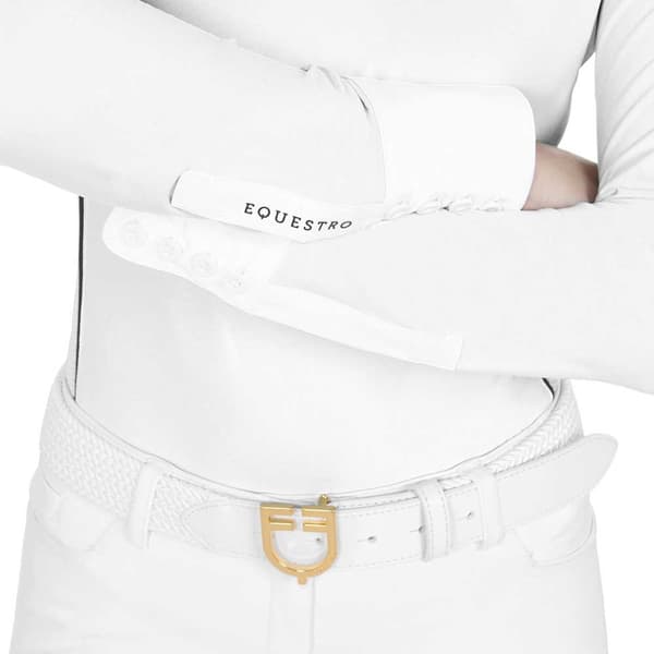 Equestro Mesh Insert Pikétröja Med Lång ärm  XL