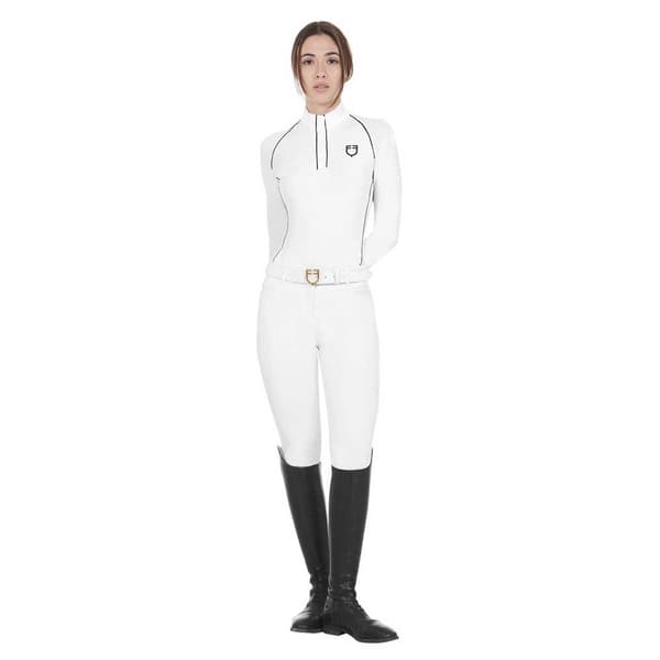 Equestro Mesh Insert Pikétröja Med Lång ärm  XL