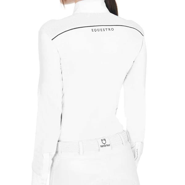 Equestro Mesh Insert Pikétröja Med Lång ärm  XL