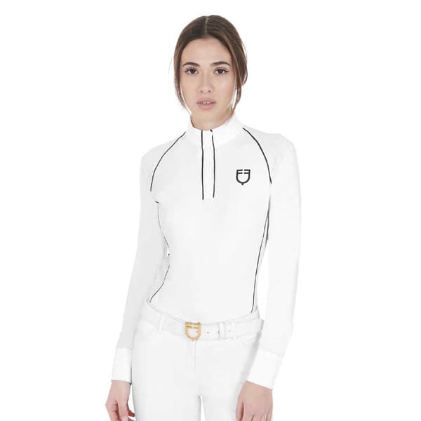 Equestro Mesh Insert Pikétröja Med Lång ärm  XL