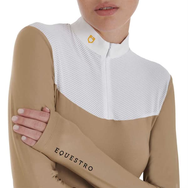 Equestro Mesh Pikétröja Med Lång ärm  L