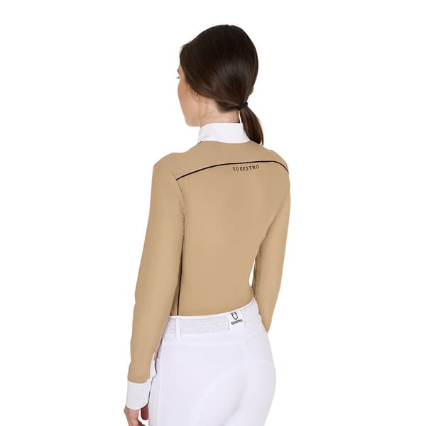 Equestro Mesh Insert Polo Med Lange ærmer  XL