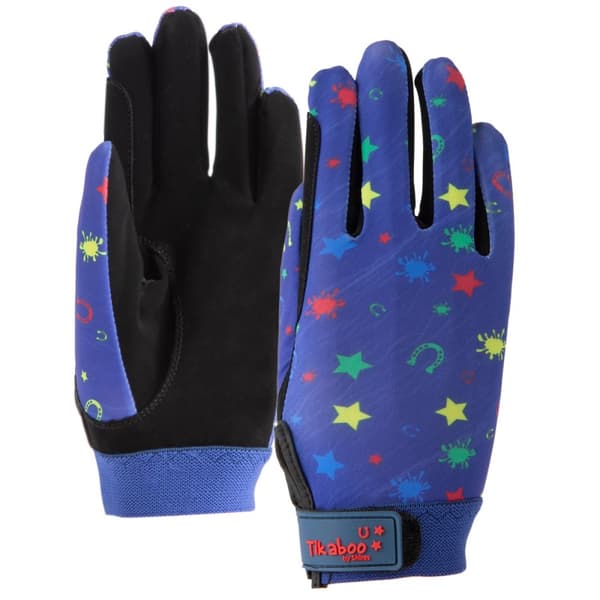 Tikaboo Childrens/Kids Splodge Riding Gloves Navy M