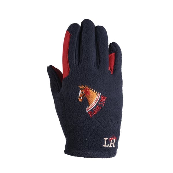 Little Rider Childrens/Kids Riding Star Collection Fleece Riding Gloves Navy/Burgundy XL