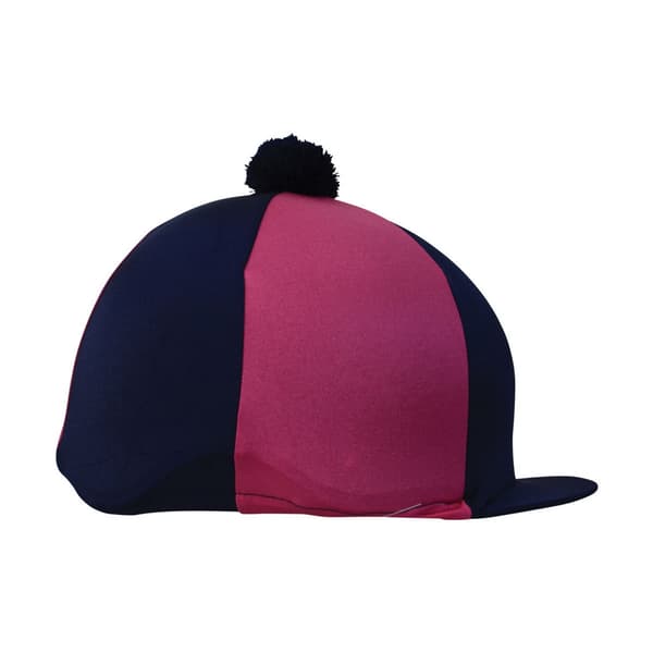 Hy Två ton Lycra Hat Silk med Bobble Navy/Pink One Size