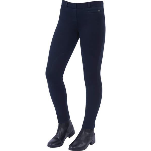 Dublin Childrens/Kids Supa-fit Pull On Knee Patch Jodhpurs Navy 27in
