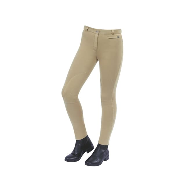 Dublin Barn/Kids Supa-fit Zip Up Knä Patch Jodhpurs med dragkedja