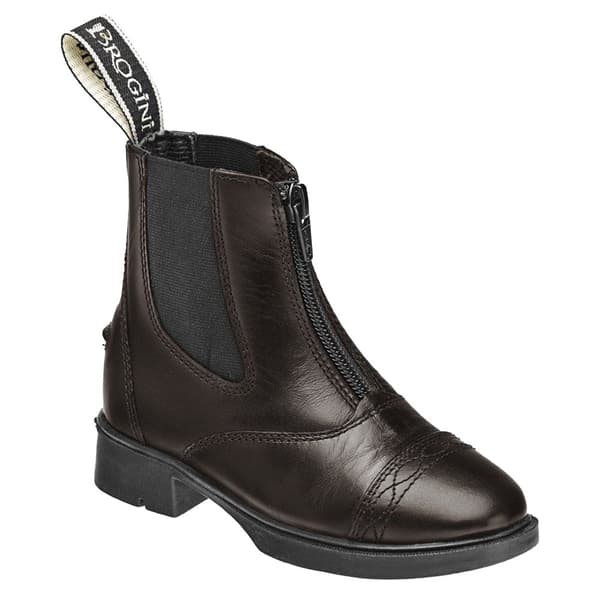 Brogini Unisex Childrens Leather Tivoli Piccino Zipped Boots Brown 10 Child UK