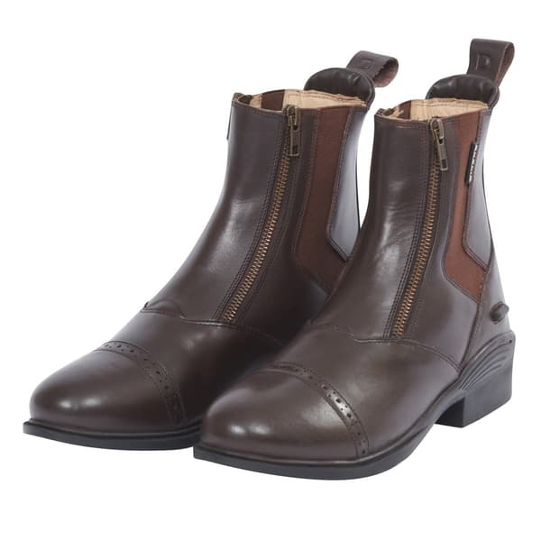Dublin Evolution Adults Double Zip Front Leather Paddock Boots Brown 5 UK