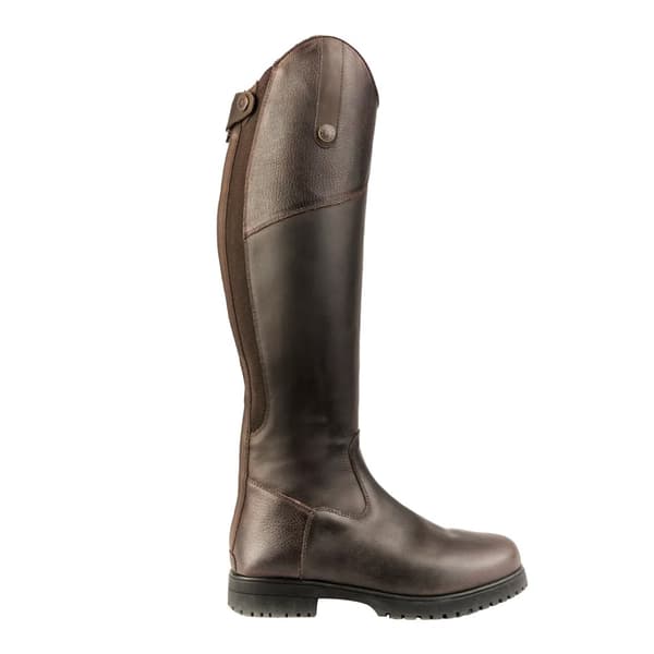 Moretta Ventura ridestøvler i læder til kvinder/damer Dark Brown 6 UK Extra Wide