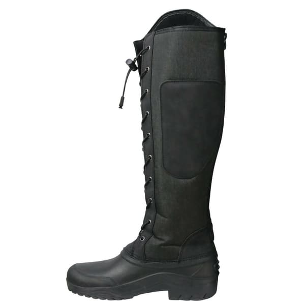 Hy Kvinnor/Damer Mont Maudit Läder långa ridstövlar i läder Black/Grey 4 UK