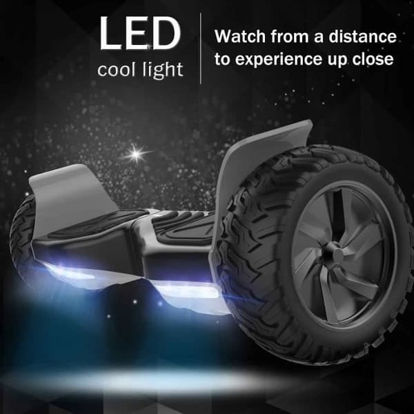 Evercross Hoverboard Gyropod 8,5'' All Terrain elektrisk självbalanserande elektrisk skoter med Bluetooth-lysdioder, svart