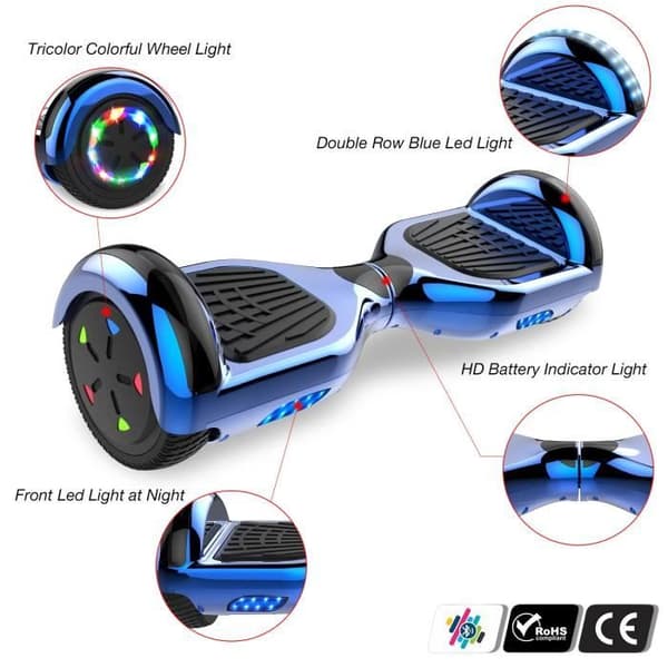 6,5” Hoverboard, Integrerad Bluetooth Segway, E-Scooter, Elektrisk Hoverboard, Perfekt present- Blå