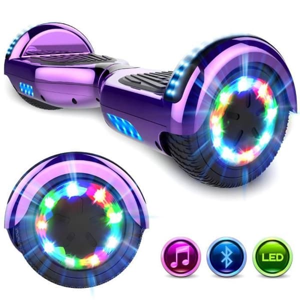 6,5” Hoverboard, Integrerad Bluetooth Segway, E-Scooter, Elektrisk Hoverboard, Idealisk present - Lila