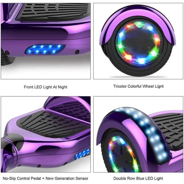 6,5” Hoverboard, Integrerad Bluetooth Segway, E-Scooter, Elektrisk Hoverboard, Idealisk present - Lila