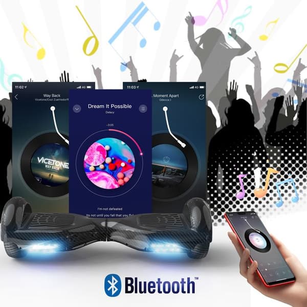 Hoverboard 6.5 Tum med Bluetooth och LED - RCB - Perfekt Present för Barn Svart