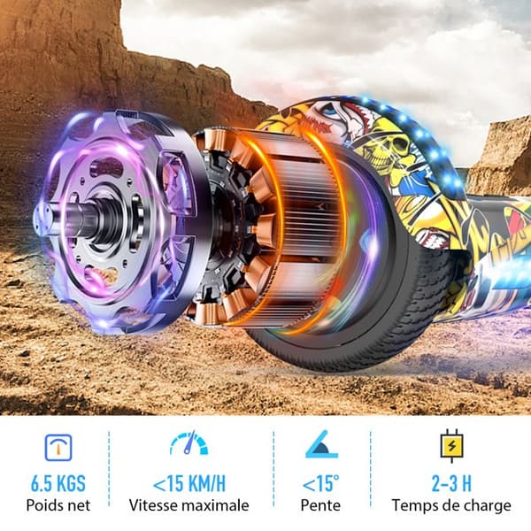 Hoverboard RCB 6,5 tum Bluetooth LED Karting Justerbar hip-hop
