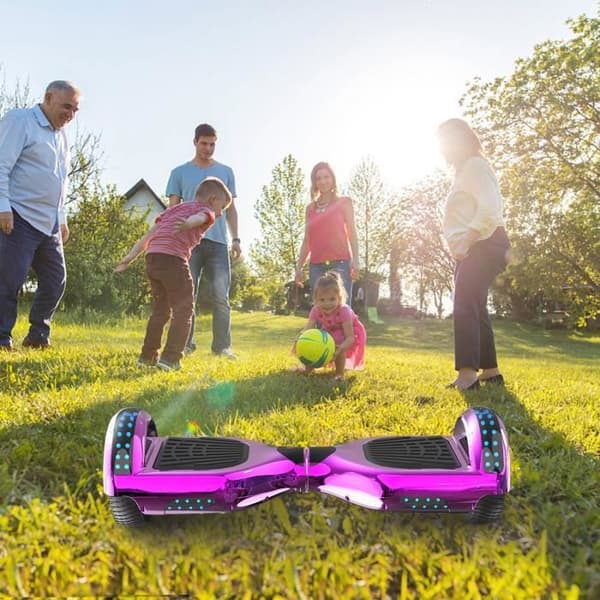 RCB 6,5 tums hoverboard för barn och tonåringar Bluetooth LED Kraftfull Motor Rosa