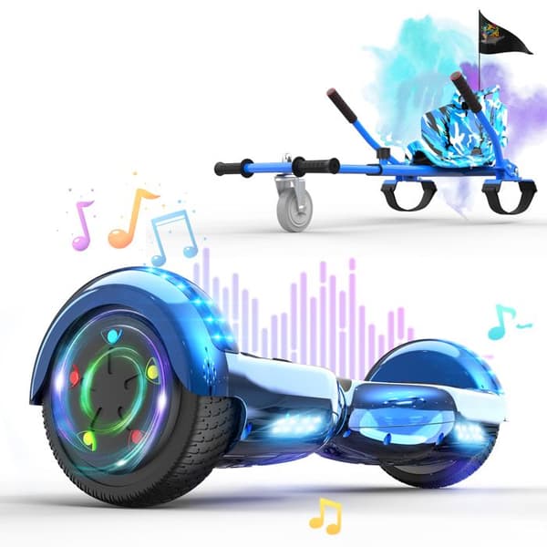 Hoverboard RCB 6,5 tum Bluetooth LED Karting Justerbar Blå