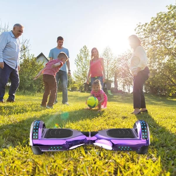 RCB 6,5 tums hoverboard för barn och tonåringar - Bluetooth LED - Kraftfull motor - Lila
