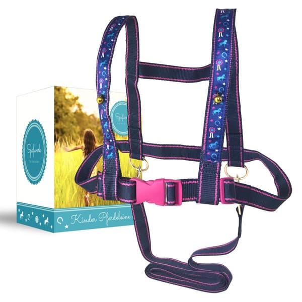 Fun work horse leash for children to play with - horse harness for children and horse lovers from 3 to 12 years old - adjustable and weatherproof -