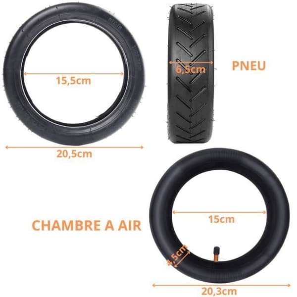 Pneumatik + innerrör för Xiaomi M365 M365 PRO Essential Wispeed T855 T850 - 8,5 tum Främre bakhjul Phonillico®