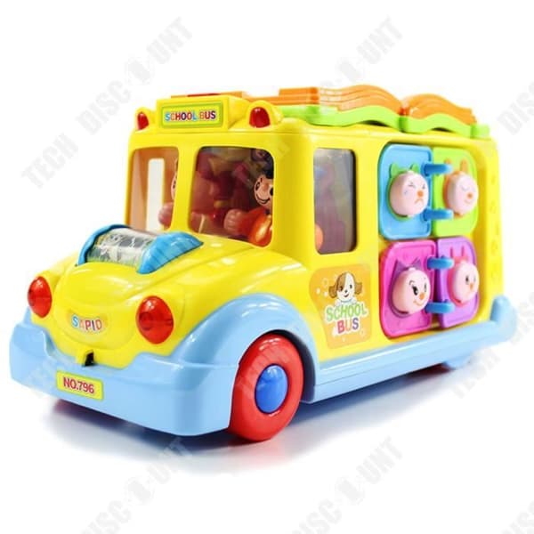 TD® Electric Music School Bus Toy Multifunktionell engelsk version Pedagogisk interaktiv dansleksak för barn