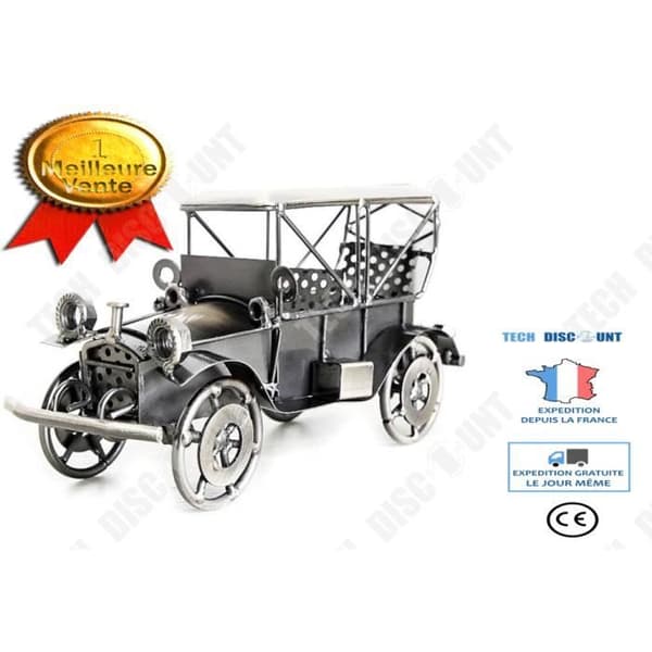 TD® metall retro bilmodell Vintage klassisk bilmodell Antik bilmodell Färg: Silver