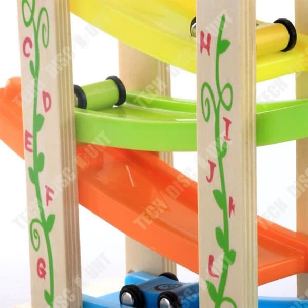 TD® Glidbana bil Tröghetsbana bil Trä babypedagogisk leksak för barn Glidbana bil