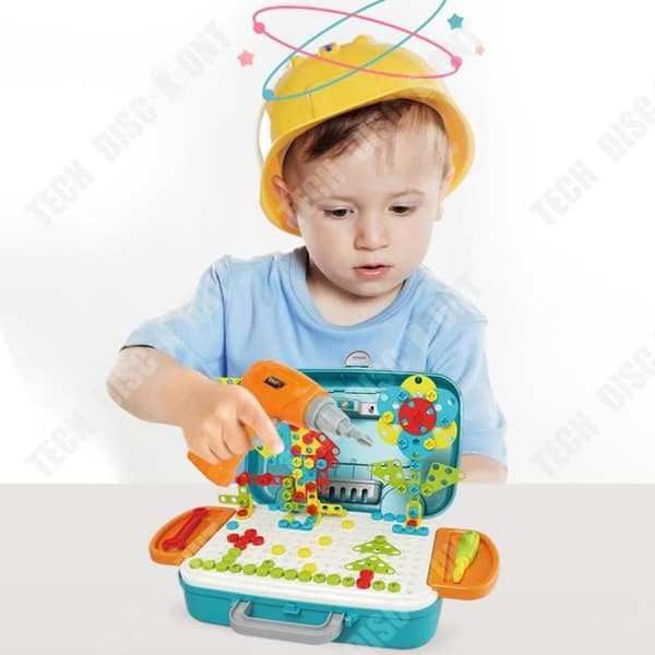 TD® Demontera verktygslådans mutter manuellt DIY tredimensionella brickskruv byggblock monterade