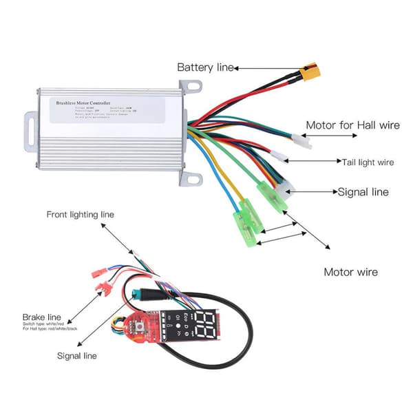 Elektrisk Scooter Controller Board Sæt, Holdbart Materiale, Nem Installation, Omfattende Kit