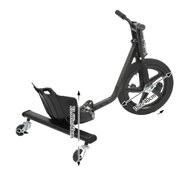 Driftande Scooter, Justerbar för Komfort, Hög Lastkapacitet,svart
