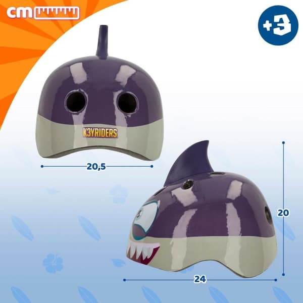 Børnehjelm K3yriders Shark 52-55 cm (4 enheder)